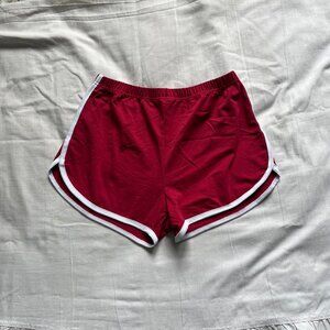 Women's Size Small Red White Trim Cotton Blend Classic Sport Shorts NWOT